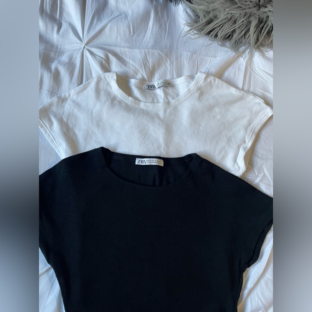 Zara black & white crop tops